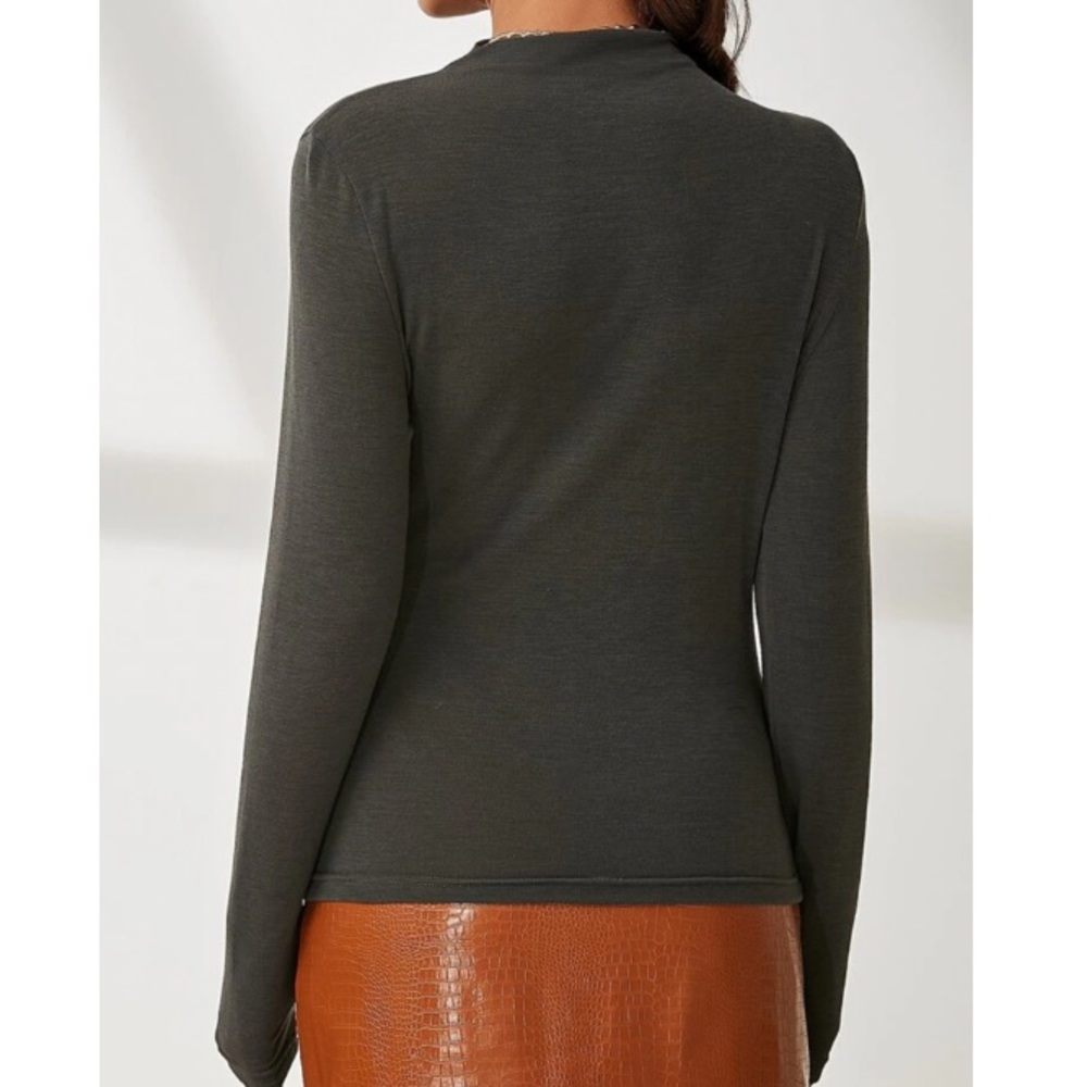 Apricot minimalist ruched blouse - Picture 14 of 16